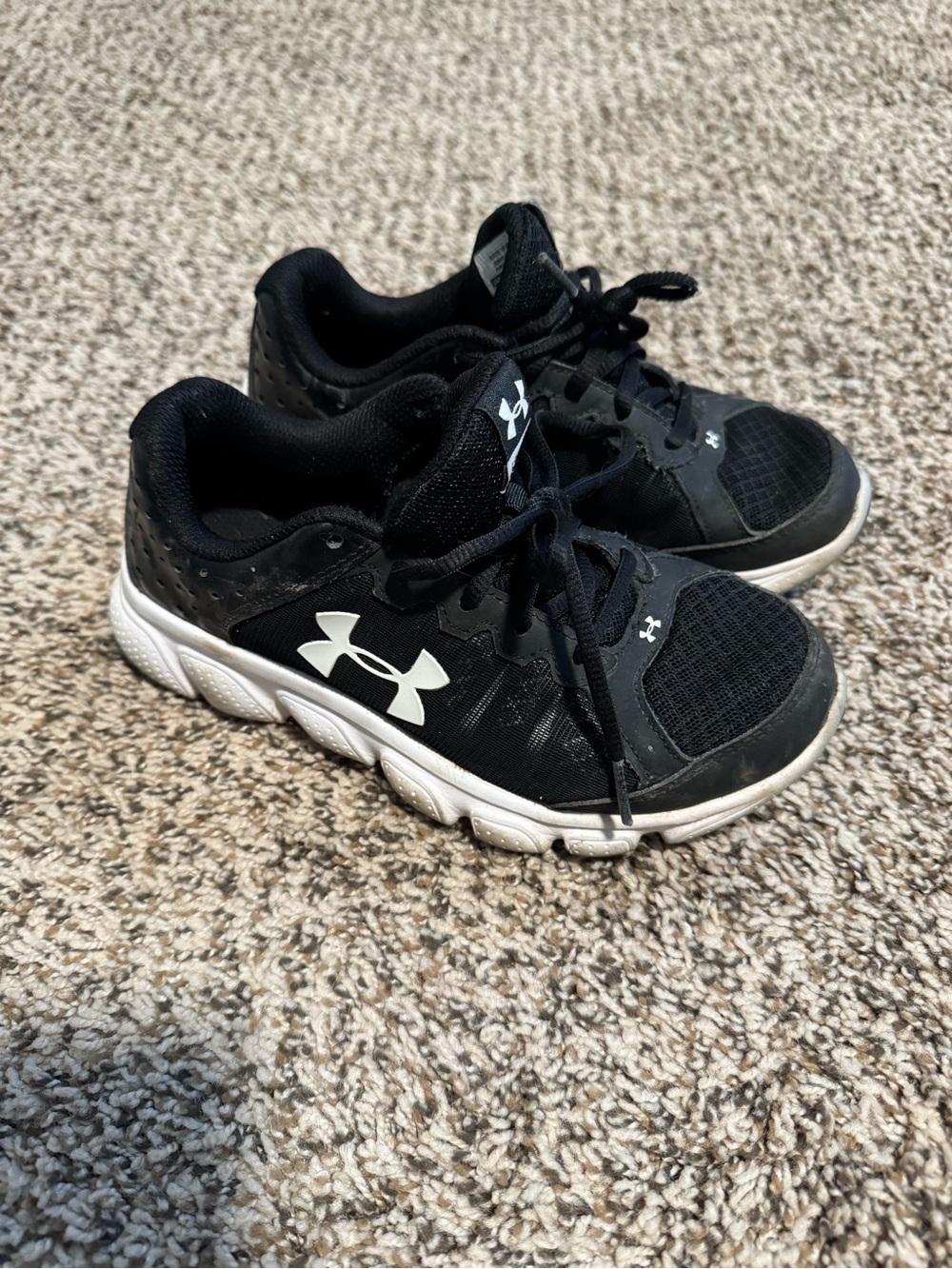 Under Armour Kids Black and White Athletic Sneakers